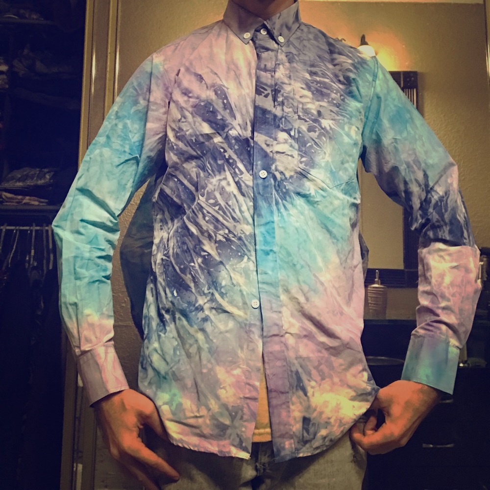Pastel Tie Dye Button Down Sz M
